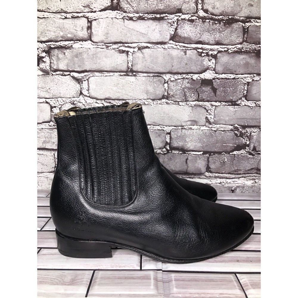 El Canelo Botas y Botines Charro Black Leather Chelsea Ankle Boots Men 8M US/27